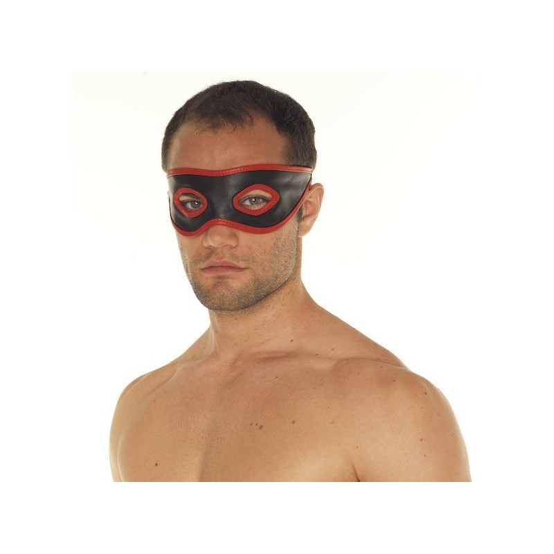 Rimba Red and Black Leather Mask