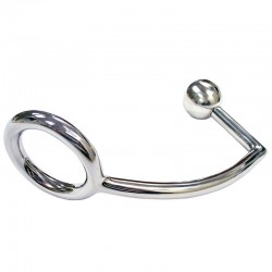 Stainless Steel Cock Ring With Anal Probe