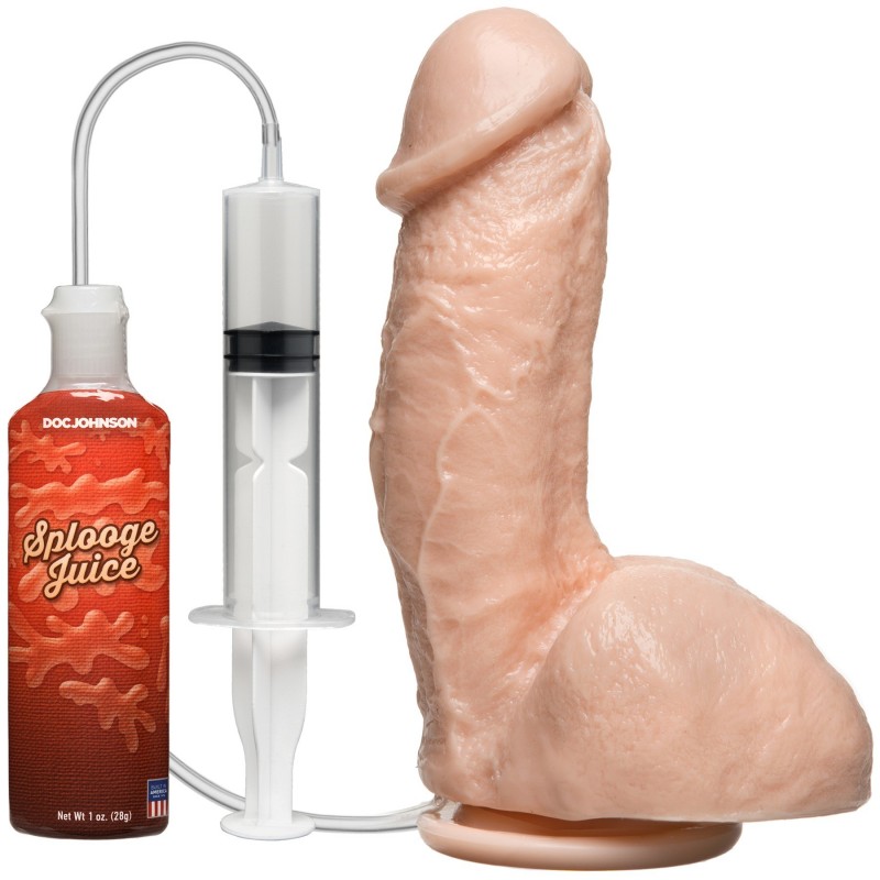 The Squirting dildo comes with Splooge juice and a plunger mechanism