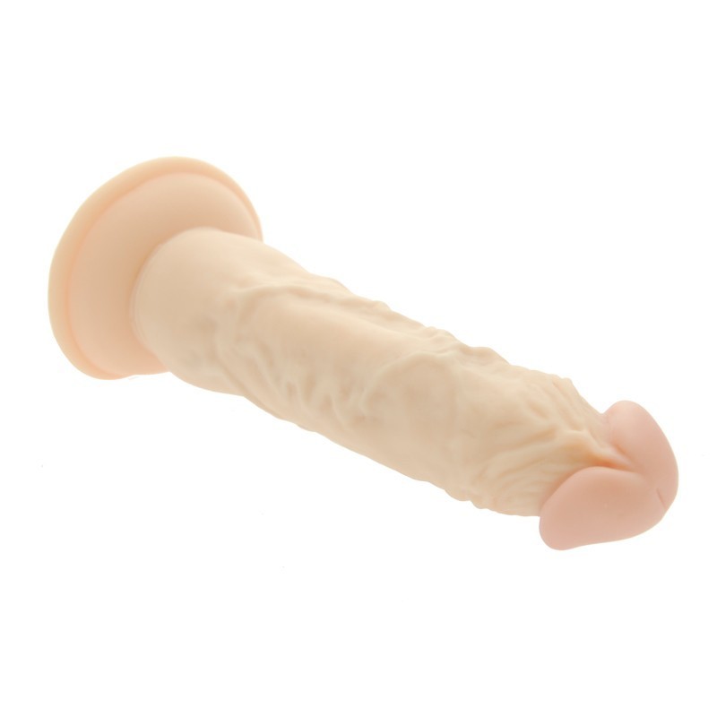 This 9 inch dildo has a great veined detail along a flexible shaft. The suction cup is great for hands-free riding