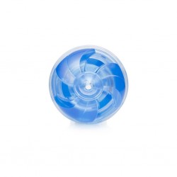 The Blue Ice opening of the Turbo Thrust Fleshlight is non-anatomical and includes several options for entry into the textured m