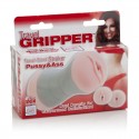 The front of the box for the Travel Gripper Pussy And Ass Masturbator