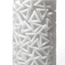 When the Tenga 3D Pile masturbator is turned inside out the triangular design becomes the masturbation sleeve texture within