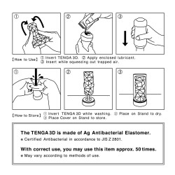 It's easy to enjoy and maintain the Tenga 3D Masturbators, follow the instructions to use