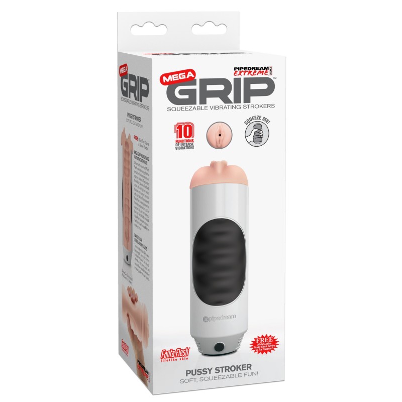 The Squeezable Pussy Stroker has a lot of great features including vibration