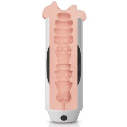 The Squeezable Pussy Stroker includes a fleshy interior tunnel ready to pleasure your erection