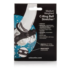 Medium Weighted Penis Ring and Ball Stretcher has instructions on the back of the box