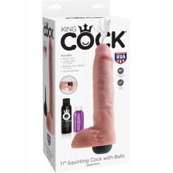 The 11-inch squirting cock dildo comes in attractive packaging with full instructions