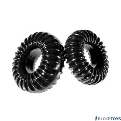 Perfect Fit XPlay Gear Slim Ribbed Cock Rings 2 Pack