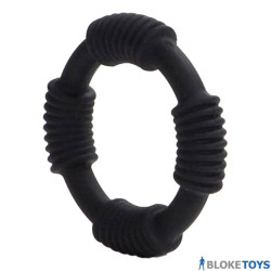 The Hercules Silicone Cock Ring is stretchy and high-quality with four regions of pressure application