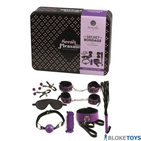 The Black And Purple Bondage Kit contains everything you need to get started with kinky play