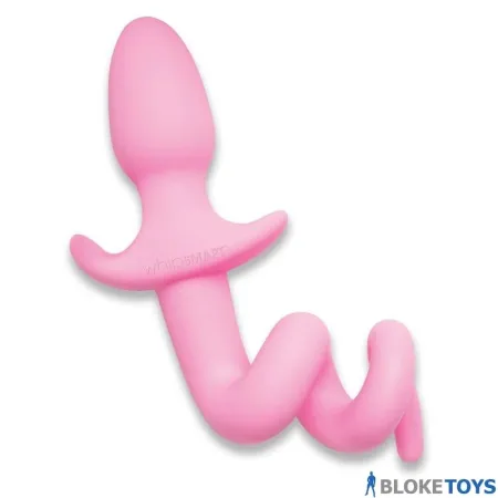 The Silicone Piggy Tail Butt Plug is 10 inches long in total with a 3.5 inch plug